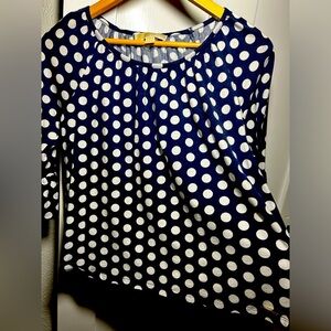 Michael Kors Navy Polka Dot Top